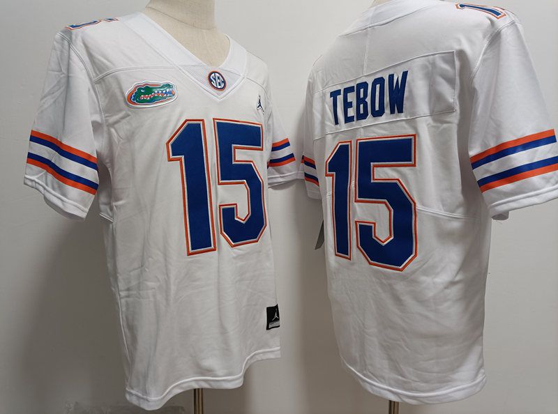 Men Florida Gators #15 Tebow White 2024 Vapor NCAA Jersey